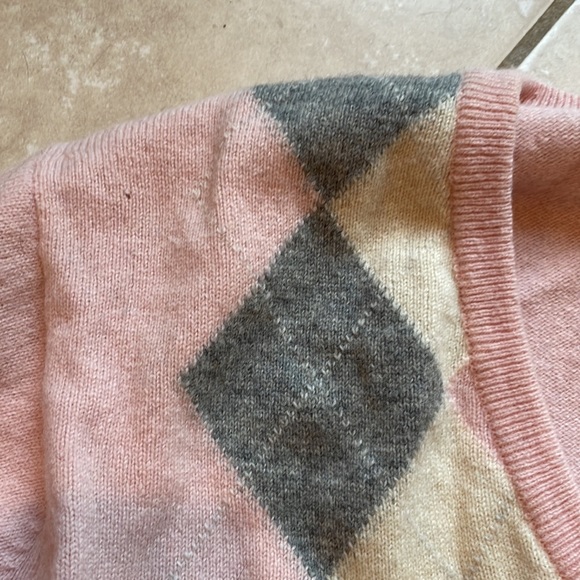 Pringle washable wool sweater l pink argyle - Picture 5 of 11